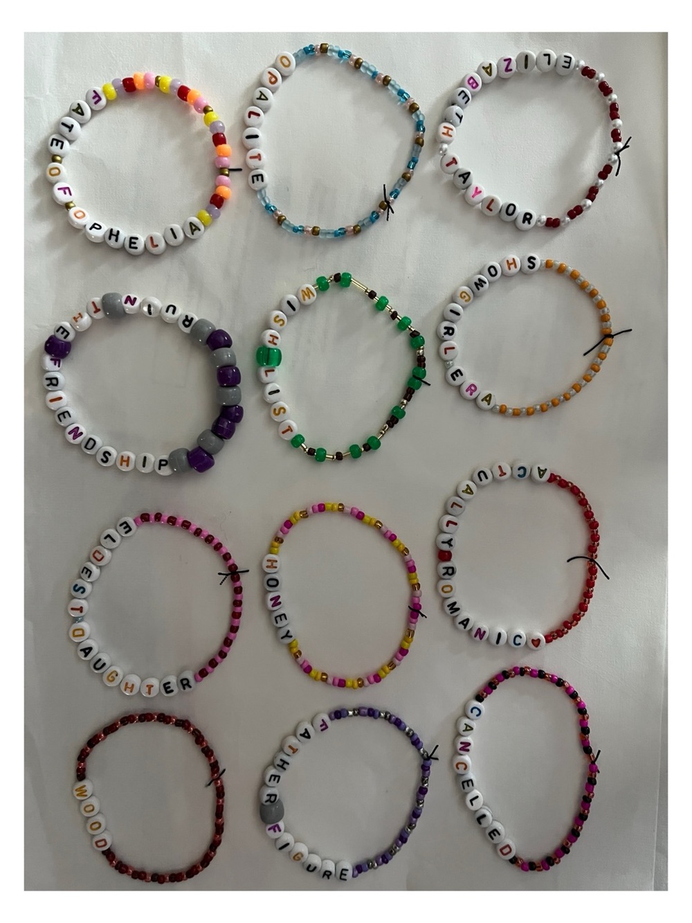 Handmade Colorful Swiftie Bracelets